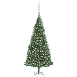 Albero di Natale Preilluminato con Palline e LED Verde 300 cm