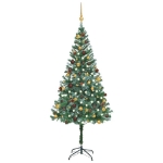 Albero di Natale Preilluminato con Palline e Pigne 180 cm