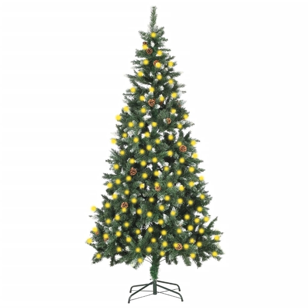 MiCasa Italia. Albero di Natale Artificiale Preilluminato con Pigne 210 cm