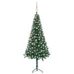 Albero Natale per Angolo con LED e Palline Verde 180 cm PVC