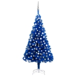 Albero di Natale Preilluminato con Palline Blu 180 cm PVC