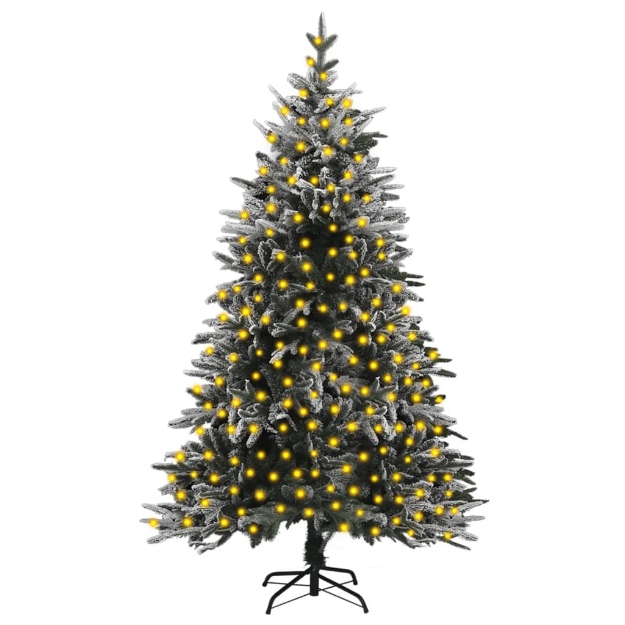 Albero di Natale Péreilluminato Neve Fioccata Verde 210 cm PVC