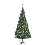 Albero di Natale Preilluminato con Palline Verde 500 cm