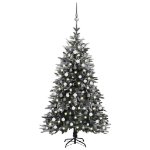 Albero Natale Artificiale con LED Palline e Neve 210cm PVC e PE