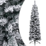 Albero di Natale Sottile con Neve Fioccata Verde 120 cm PVC