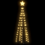 Albero di Natale a Cono con 70 LED Bianco Caldo 50x120 cm