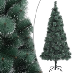 Albero Natale Artificiale con LED Palline Verde 150 cm PVC e PE