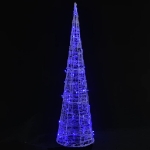 Piramide Decorativa Cono di Luce LED Acrilico Blu 90 cm