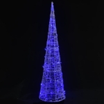 Piramide Decorativa Cono di Luce LED Acrilico Blu 120 cm