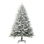 Albero Natale Artificiale con LED Palline e Neve 210cm PVC e PE