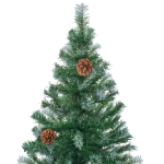 Albero di Natale Preilluminato con Palline e Pigne 210 cm