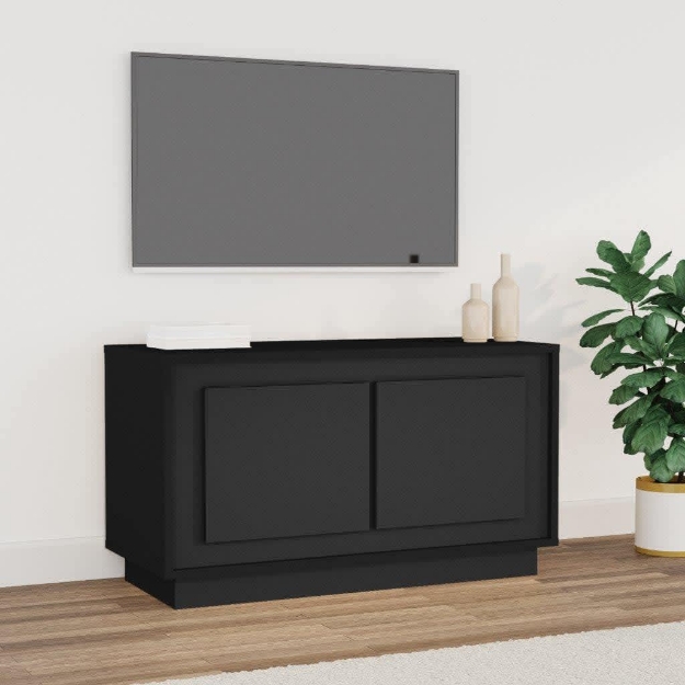 Mobile Porta TV Nero 80x35x45 cm in Legno Multistrato