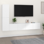 Set di Mobili Porta TV 4 pz Bianco in Legno Multistrato