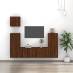 Set Mobili Porta TV 5 pz Rovere Marrone in Legno Multistrato