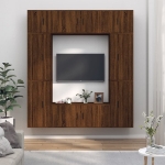 Set Mobili Porta TV 8pz Rovere Marrone in Legno Multistrato