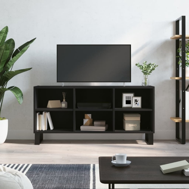 Mobile Porta TV Nero 103,5x30x50 cm in Legno Multistrato