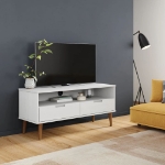 Mobile TV MOLDE Bianca 106x40x49 cm in Legno Massello di Pino