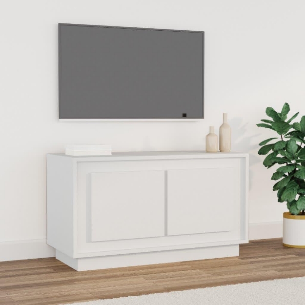 Mobile Porta TV Bianco 80x35x45 cm in Legno Multistrato