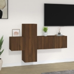 Set Mobili Porta TV 3 pz Rovere Marrone in Legno Multistrato