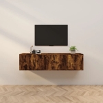 Mobili Porta TV a Parete 2 pz Rovere Fumo 80x34,5x40 cm