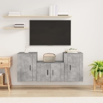 Set di Mobili Porta TV 3 pz Grigio Cemento in Legno Multistrato