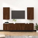 Set Mobili Porta TV 4 pz Rovere Marrone in Legno Multistrato