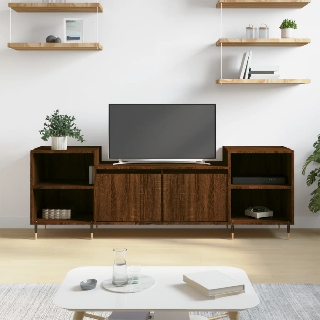 Mobile TV Rovere Marrone 160x35x55 cm in Legno Multistrato