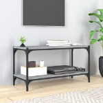 Mobile TV Grigio Sonoma 80x33x41 cm Legno Multistrato e Acciaio