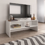 Mobile Porta TV Bianco Lucido 100x40x40 cm in Legno Multistrato