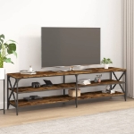 Mobile Porta TV Rovere Fumo 180x40x50 cm in Legno Multistrato