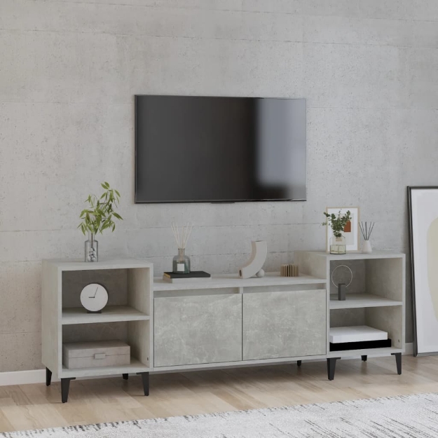 Mobile per TV Grigio Cemento 160x35x55 cm Legno Multistrato