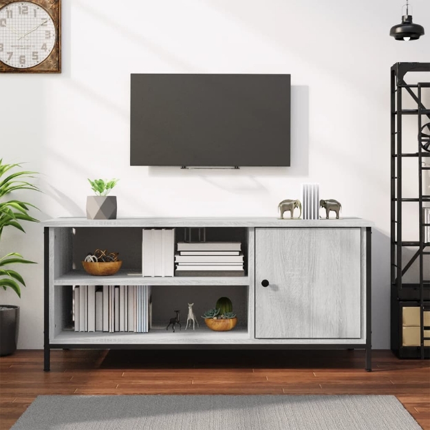 Mobile Porta TV Grigio Sonoma 100x40x45 cm in Legno Multistrato