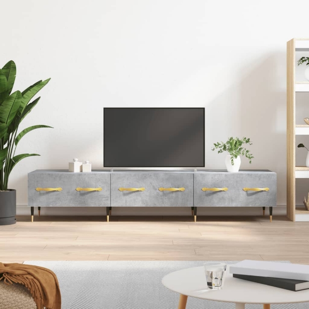 Mobile Porta TV Grigio Cemento 150x36x30 cm Legno Multistrato