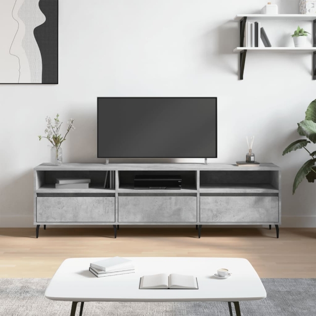 Mobile TV Grigio Cemento 150x30x44,5 cm Legno Multistrato