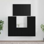 Set Mobili Porta TV 3 pz Nero in Legno Multistrato