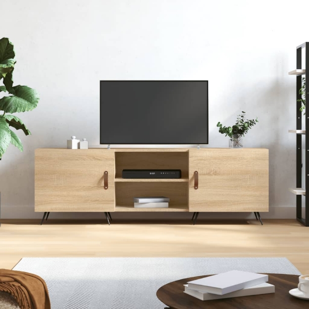 Mobile Porta TV Rovere Sonoma 150x30x50 cm in Legno Multistrato