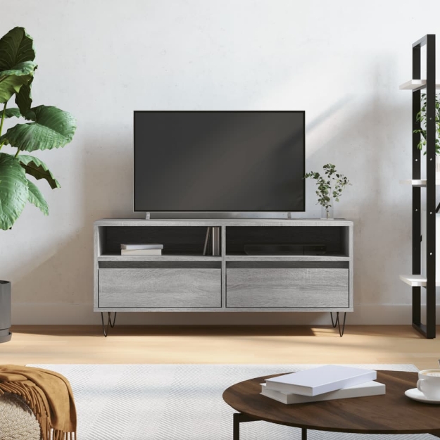 Mobile Porta TV Grigio Sonoma 100x34,5x44,5cm Legno Multistrato