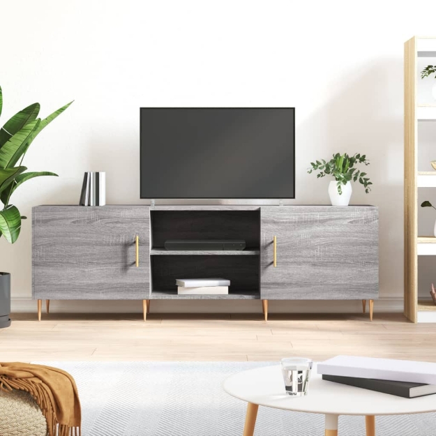 Mobile Porta TV Grigio Sonoma 150x30x50 cm in Legno Multistrato