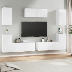 Set di Mobili Porta TV 7 pz Bianco in Legno Multistrato