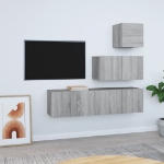 Set di Mobili Porta TV 4 pz Grigio Sonoma in Legno Multistrato