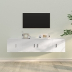 Set Mobili Porta TV 3 pz Bianco in Legno Multistrato