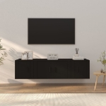 Set Mobili Porta TV 3 pz Nero in Legno Multistrato