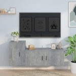 Set di Mobili Porta TV 2 pz Grigio Cemento in Legno Multistrato