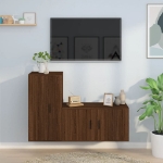 Set Mobili Porta TV 2 pz Rovere Marrone in Legno Multistrato