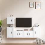 Set di Mobili Porta TV 5 pz Bianco in Legno Multistrato