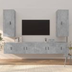 Set di Mobili Porta TV 6 pz Grigio Cemento in Legno Multistrato