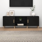 Mobile Porta TV Nero 150x30x50 cm in Legno Multistrato