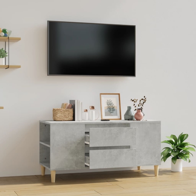 Mobile per TV Grigio Cemento 102x44,5x50 cm Legno Multistrato