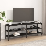 Mobile Porta TV Nero 140x30x50 cm in Legno Multistrato