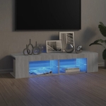 Mobile Porta TV con Luci LED Grigio Sonoma 135x39x30 cm